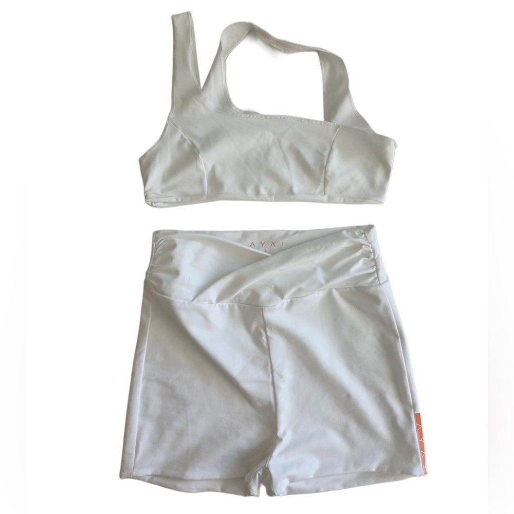 Are you Am I White Two-Piece Lounge Casual Athletic Set